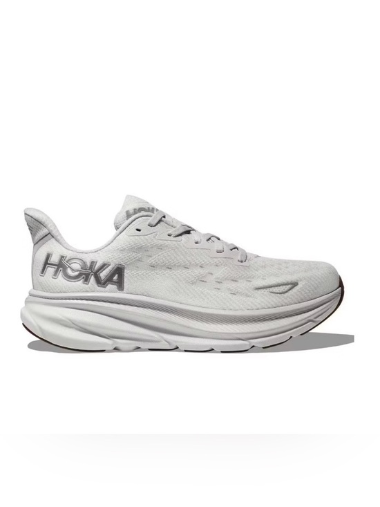 Hoka Shoes - Hoka Clifton 9 shoes size 9B White/Light Gray Running Shoes